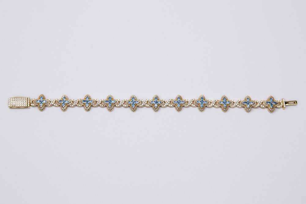 Pulsera chapada en oro 18k azul celeste