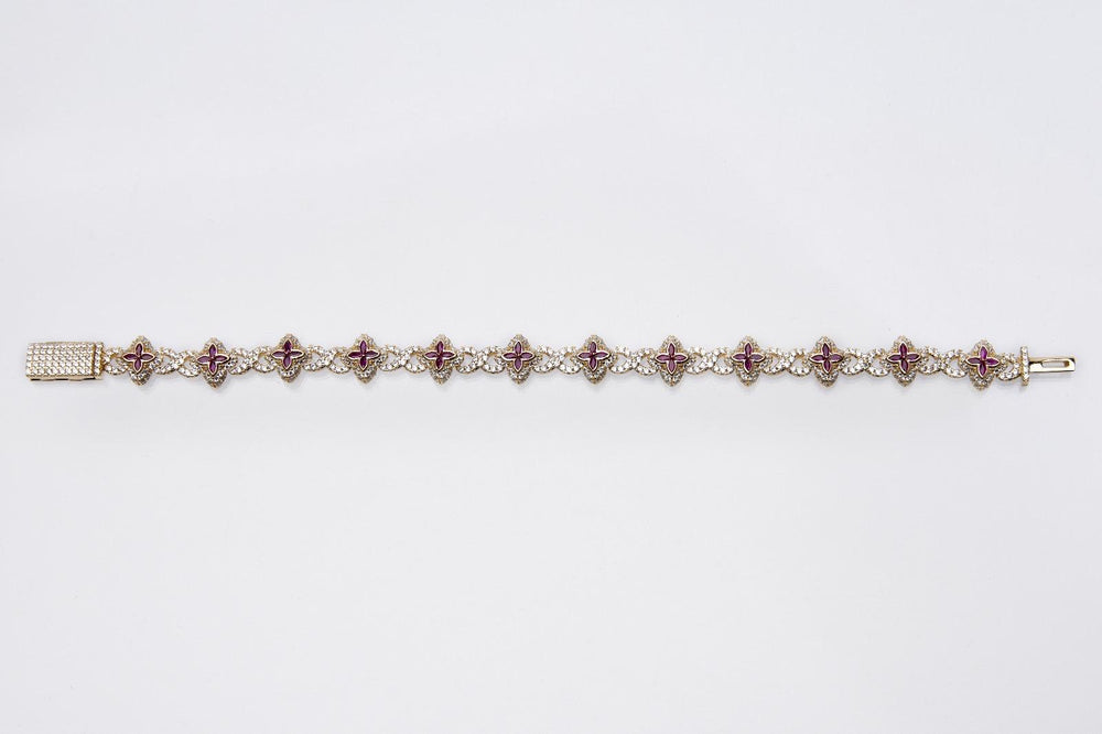 Pulsera chapada en oro 18k granate