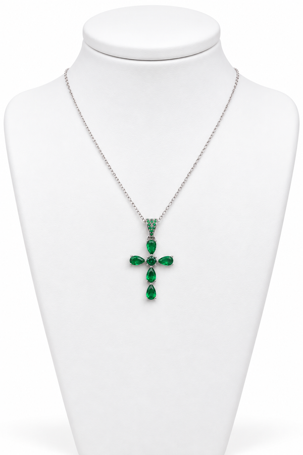 Colgante cruz verde