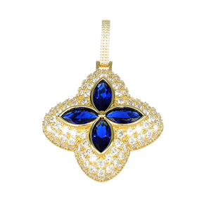 Colgante de Flor Azul Marino