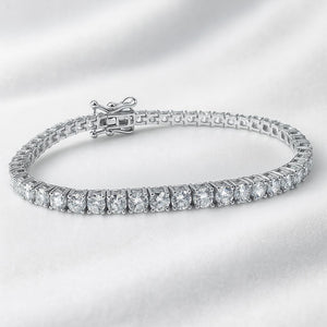 Pulsera tennis, en plata