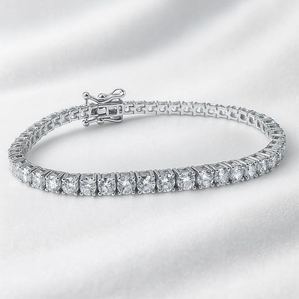 Pulsera tennis, en plata