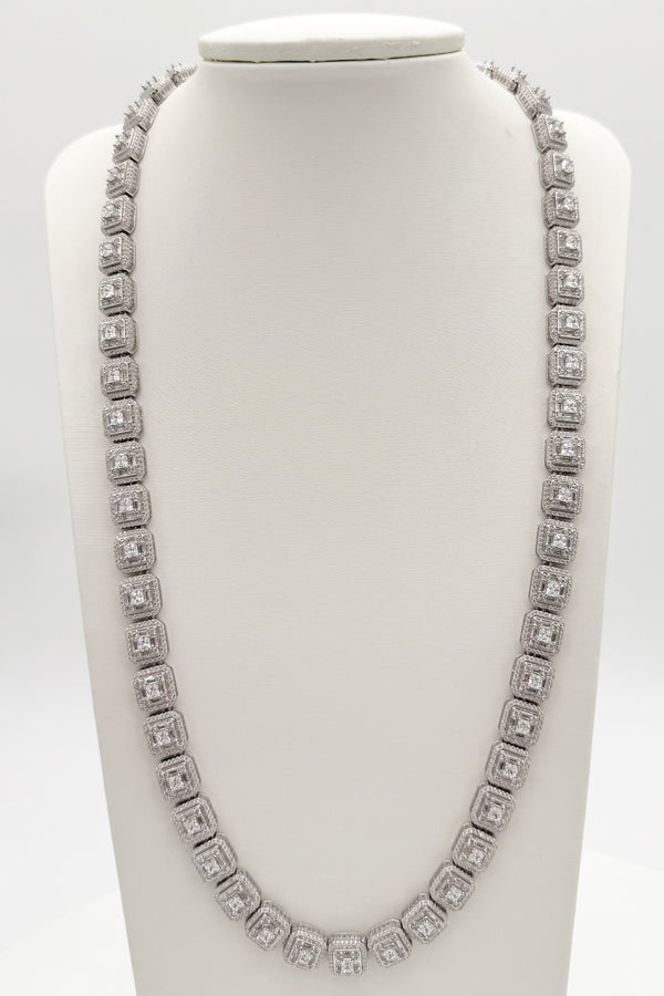 Cadena de plata con circonitas blancas