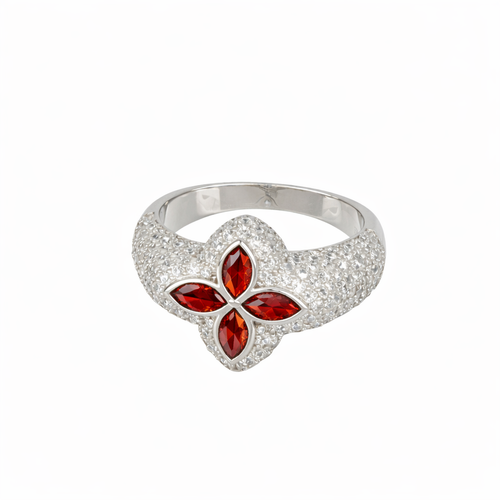 Anillo Flor Rojo