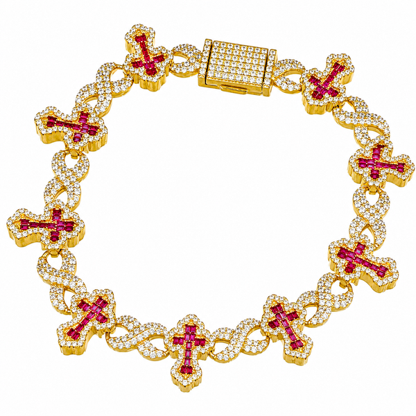 Pulsera Cruces Chapada Roja