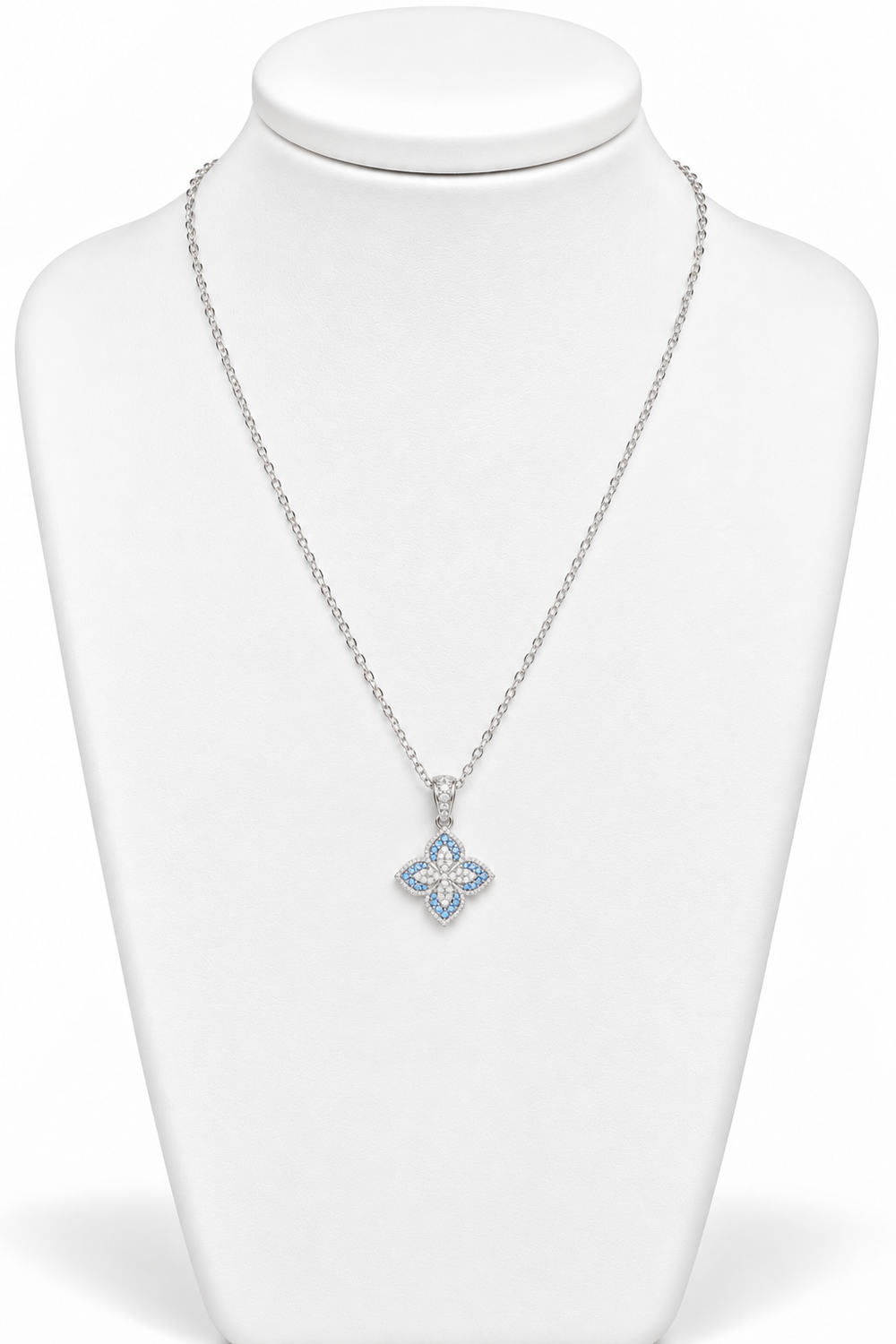 Collar Trébol Azul