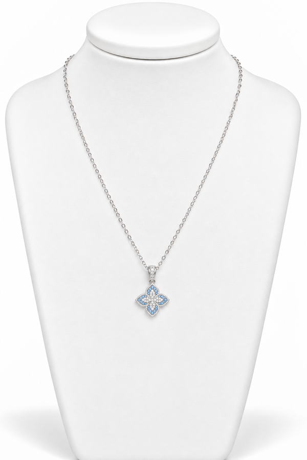 Collar Trébol Azul