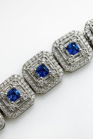 Cadena de plata con circonitas, azul