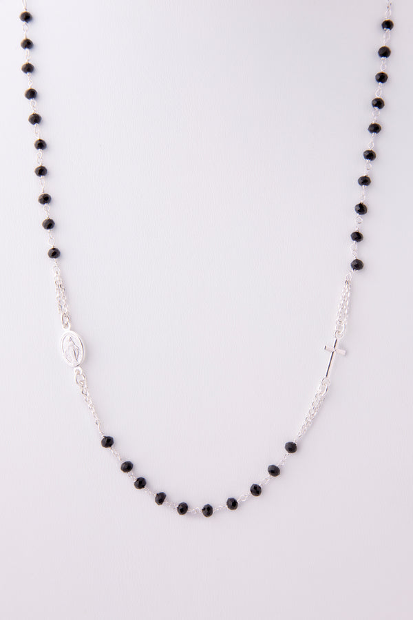 Collar rosario plata