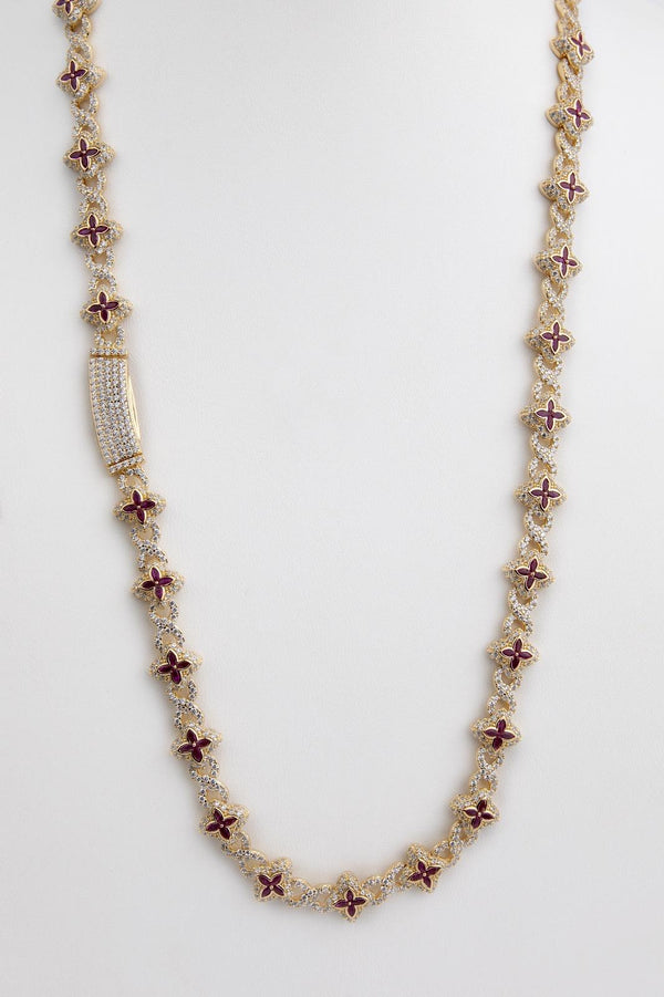 Cadena chapada en oro 18k color granate