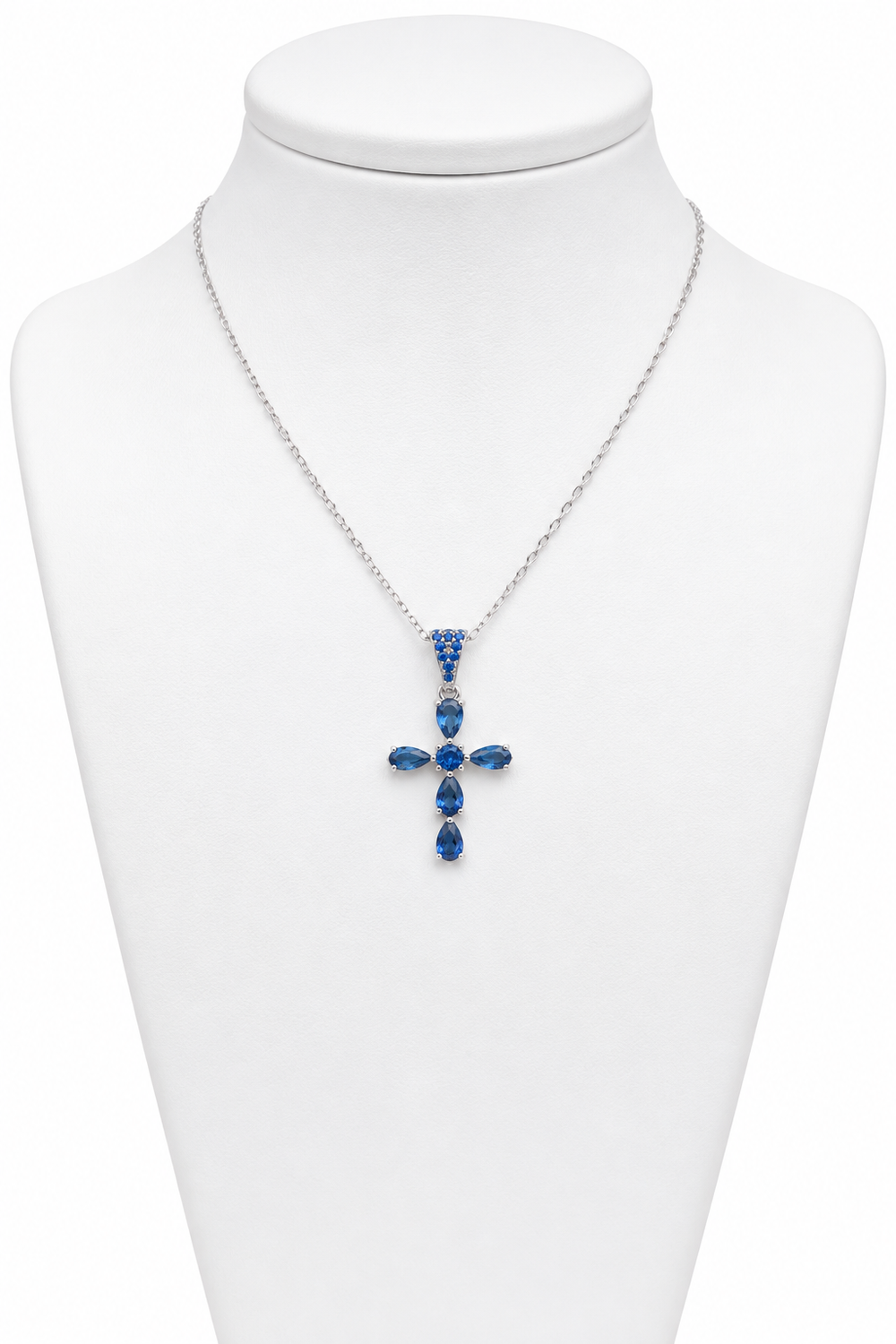 Collar cruz azul