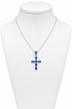 Collar cruz azul