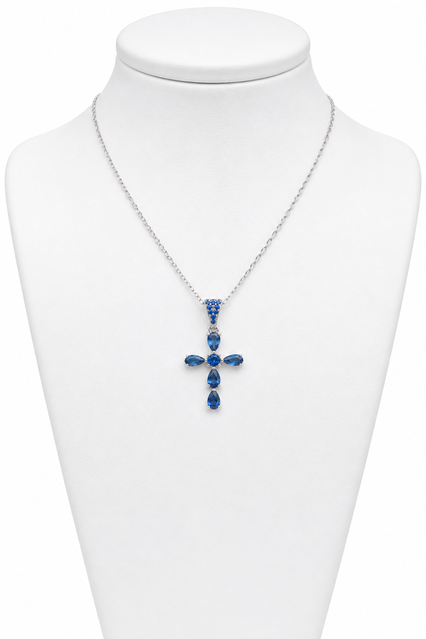 Collar cruz azul
