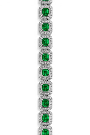 Cadena de plata con circonitas, color verde