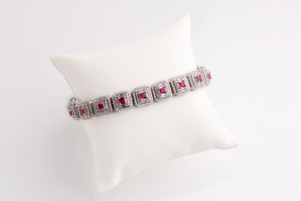 Pulsera de circonita rosa