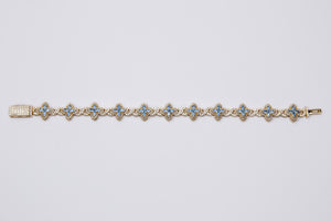 Pulsera chapada en oro 18k azul celeste