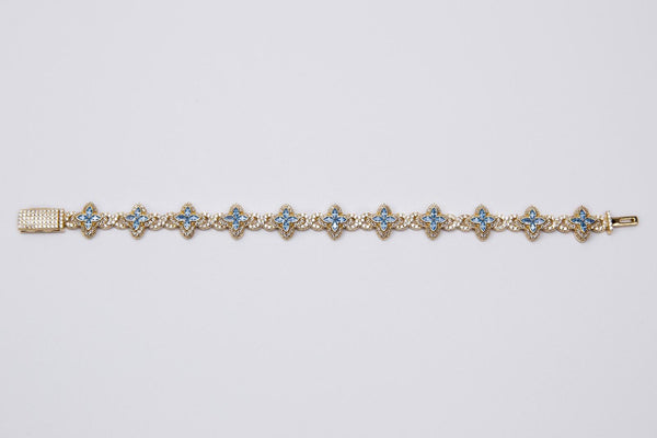 Pulsera chapada en oro 18k azul celeste