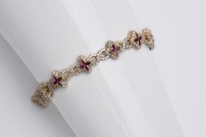 Pulsera chapada en oro 18k granate