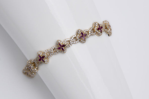 Pulsera chapada en oro 18k granate