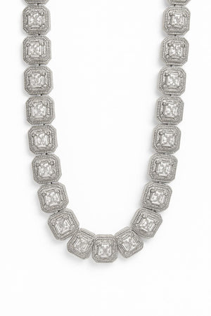 Cadena de plata con circonitas blancas
