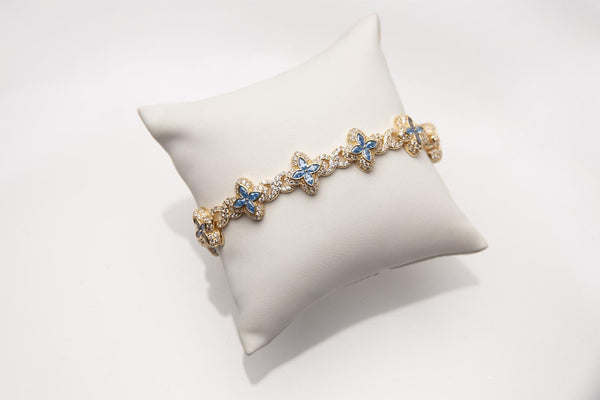 Pulsera chapada en oro 18k azul celeste