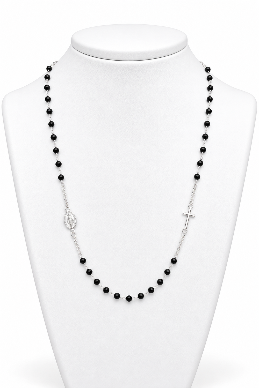 Collar rosario plata