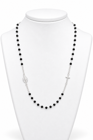 Collar rosario plata