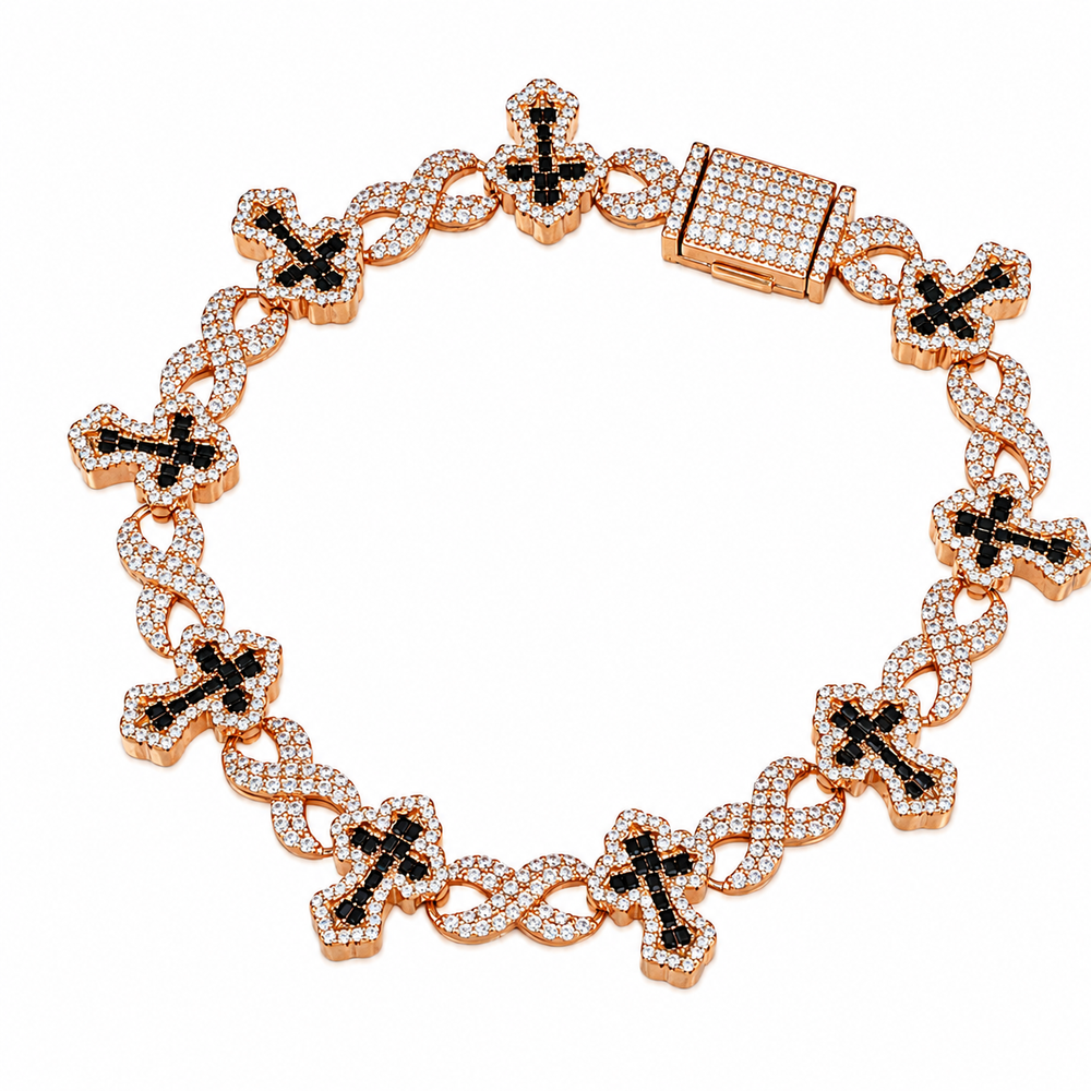 Pulsera Cruces Piedra negra