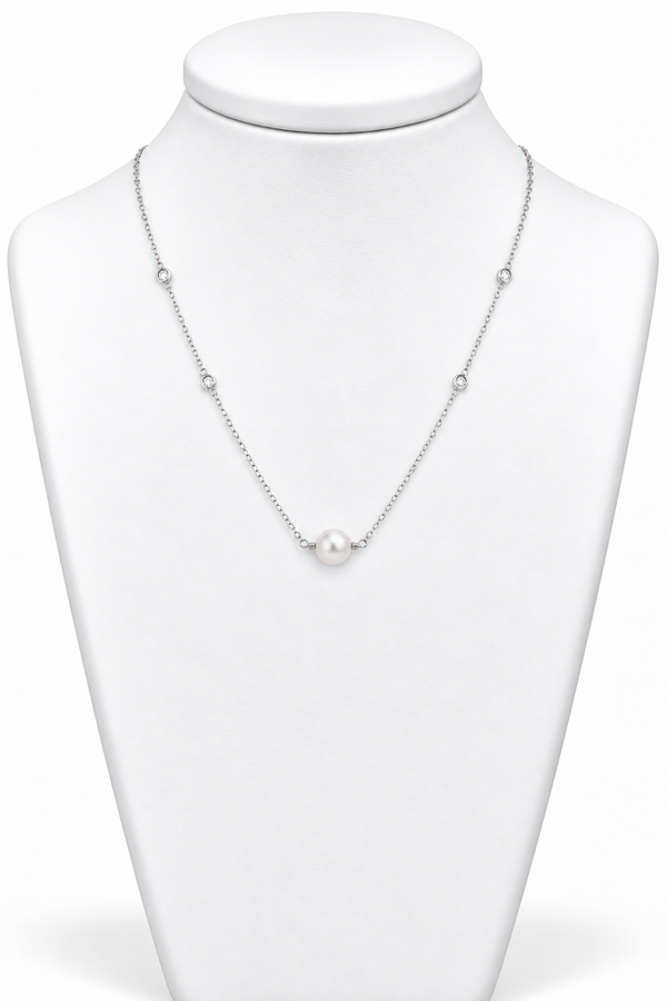 Colgante plata perla