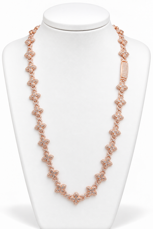 Collar de flores blanca rosa