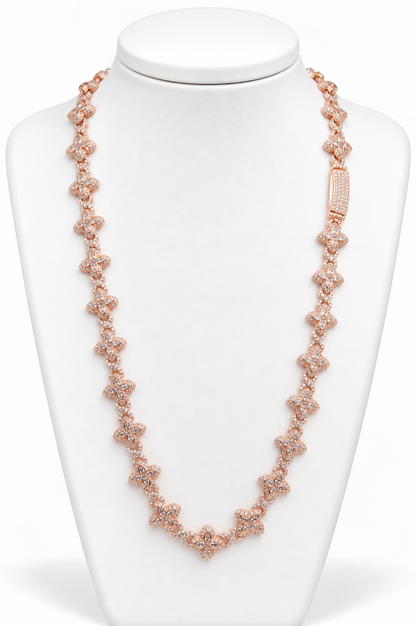 Collar de flores blanca rosa