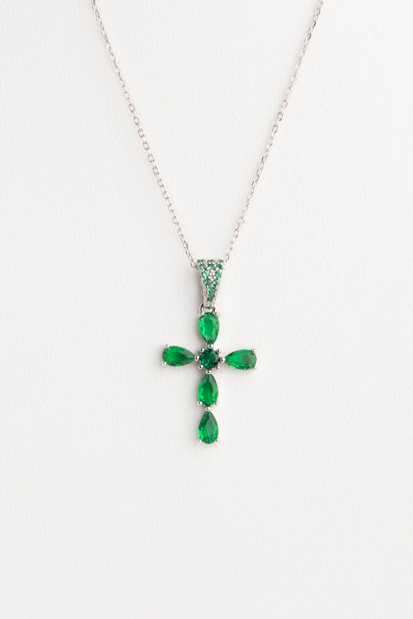 Colgante cruz verde