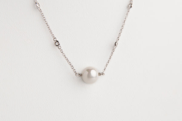 Colgante plata perla