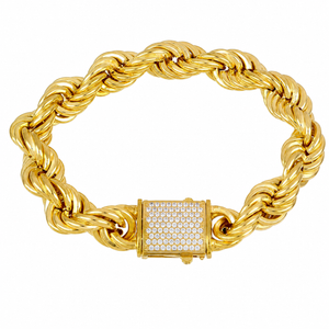 Pulsera cordón 11.5mm en plata chapada