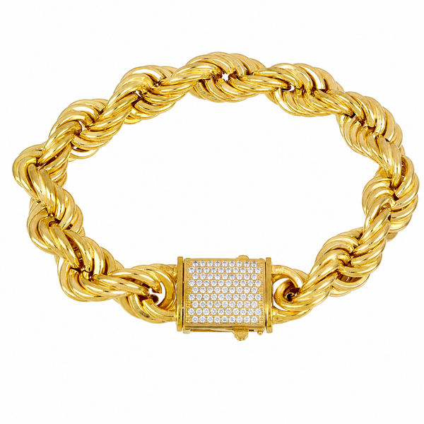 Pulsera cordón 11.5mm en plata chapada