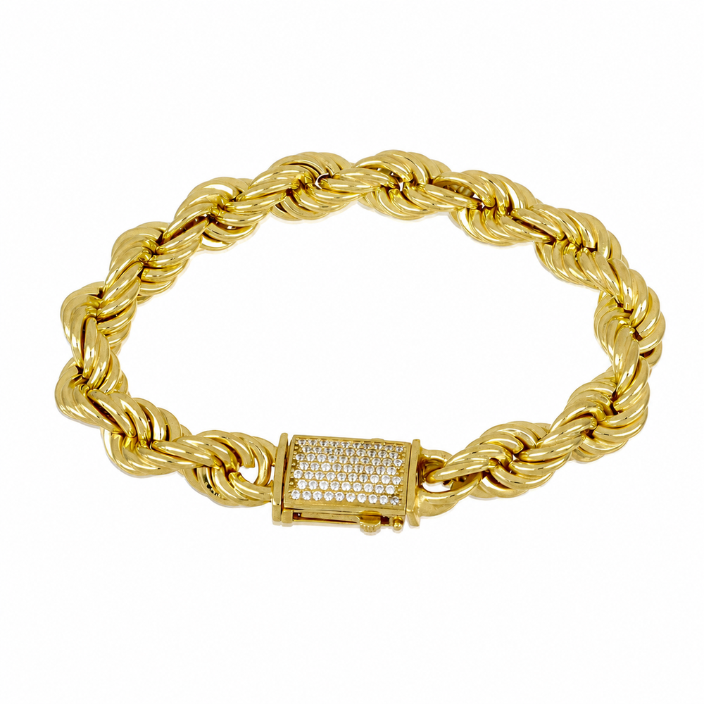 Pulsera cordón 11.5mm en plata chapada