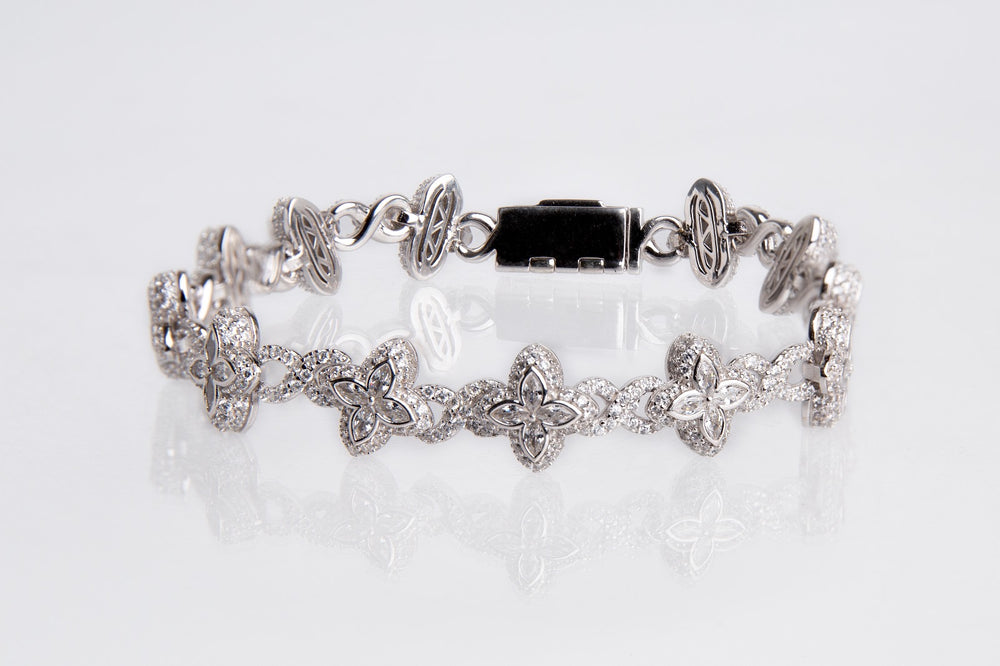 Pulsera de plata blanca