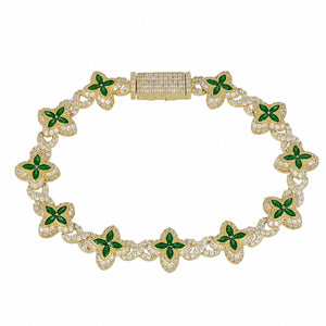 Pulsera chapada en oro 18k verde