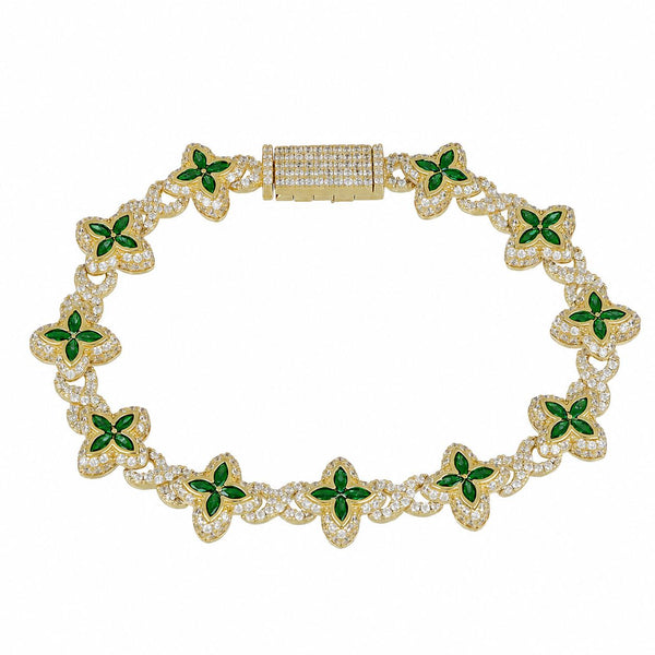 Pulsera chapada en oro 18k verde