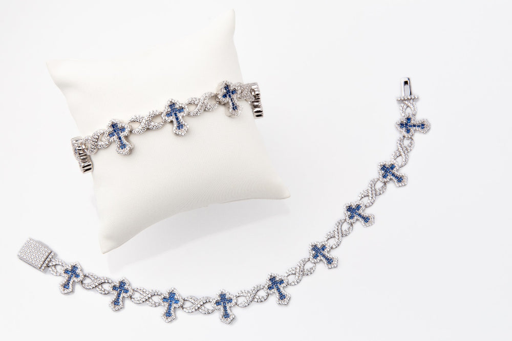 Pulsera de cruz azul