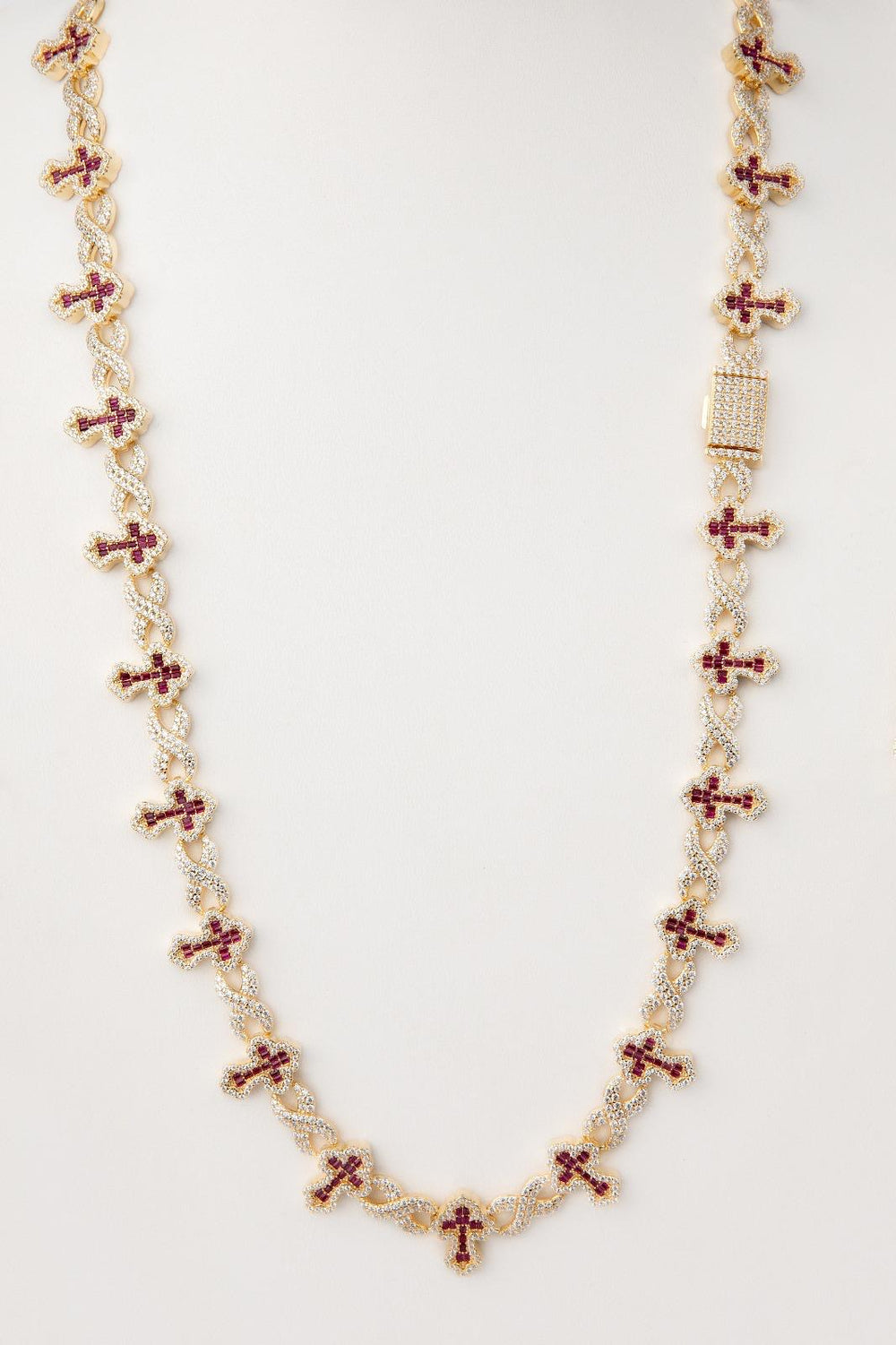 Collar cruces chapadas  piedra roja