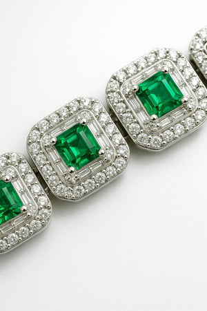 Cadena de plata con circonitas, color verde