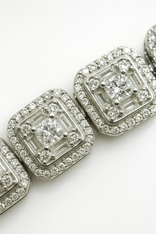 Cadena de plata con circonitas blancas