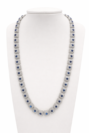 Cadena de Plata con Piedra Azules