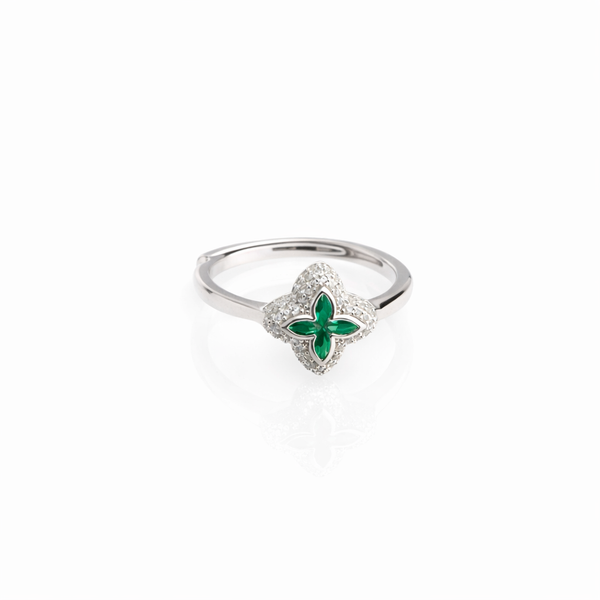 Anillo flor verde