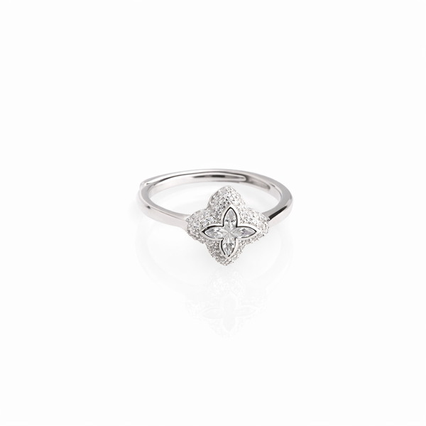 Anillo flor blanco
