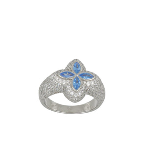 Anillo Flor Azul