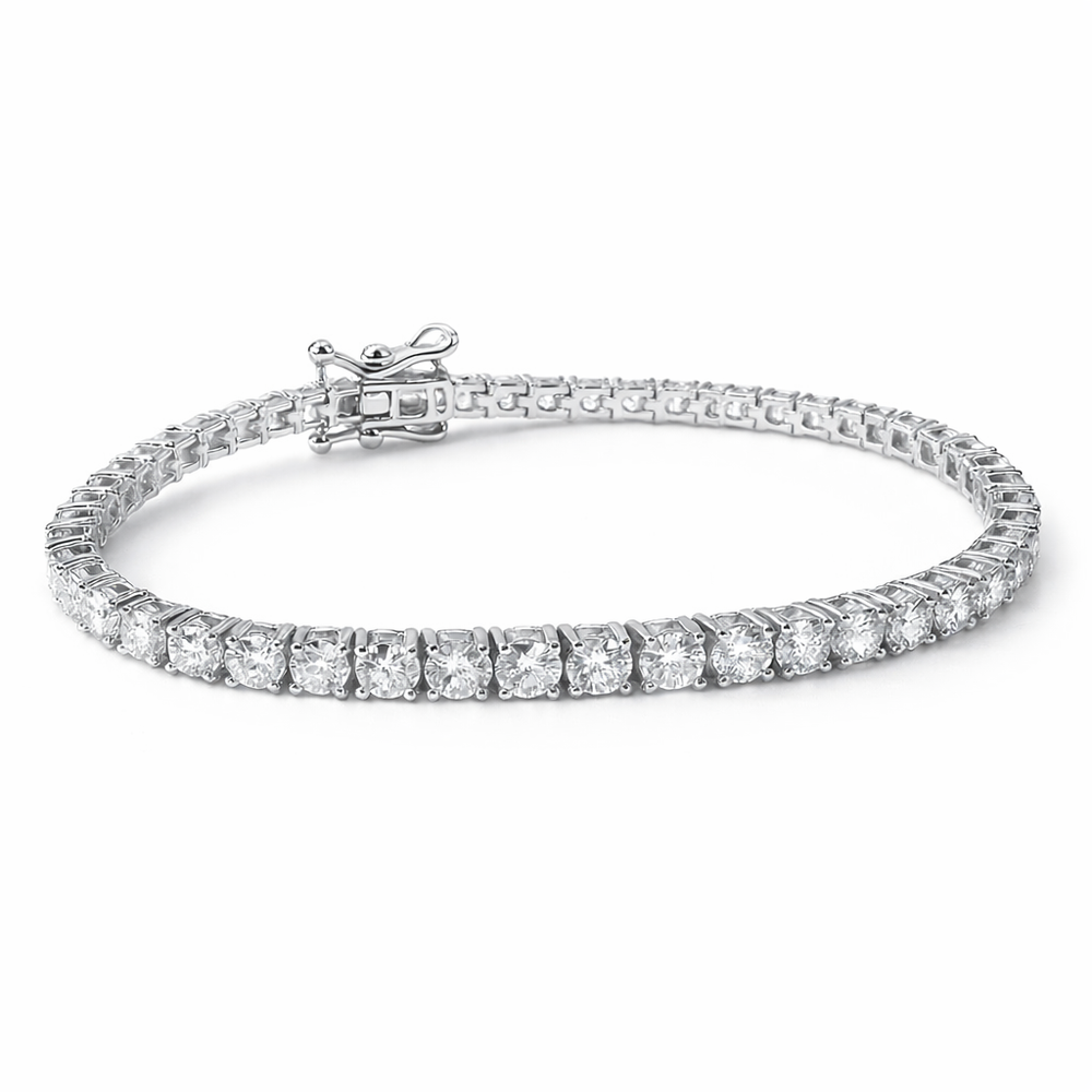 Pulsera tenis, en plata