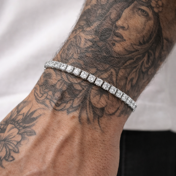 Pulsera tenis, en plata
