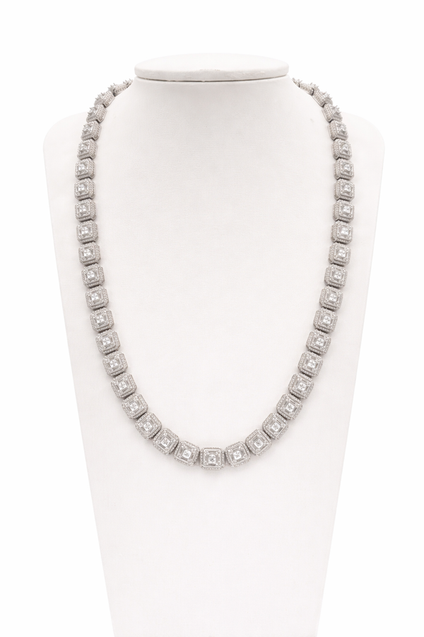 Cadena de plata con circonitas blancas